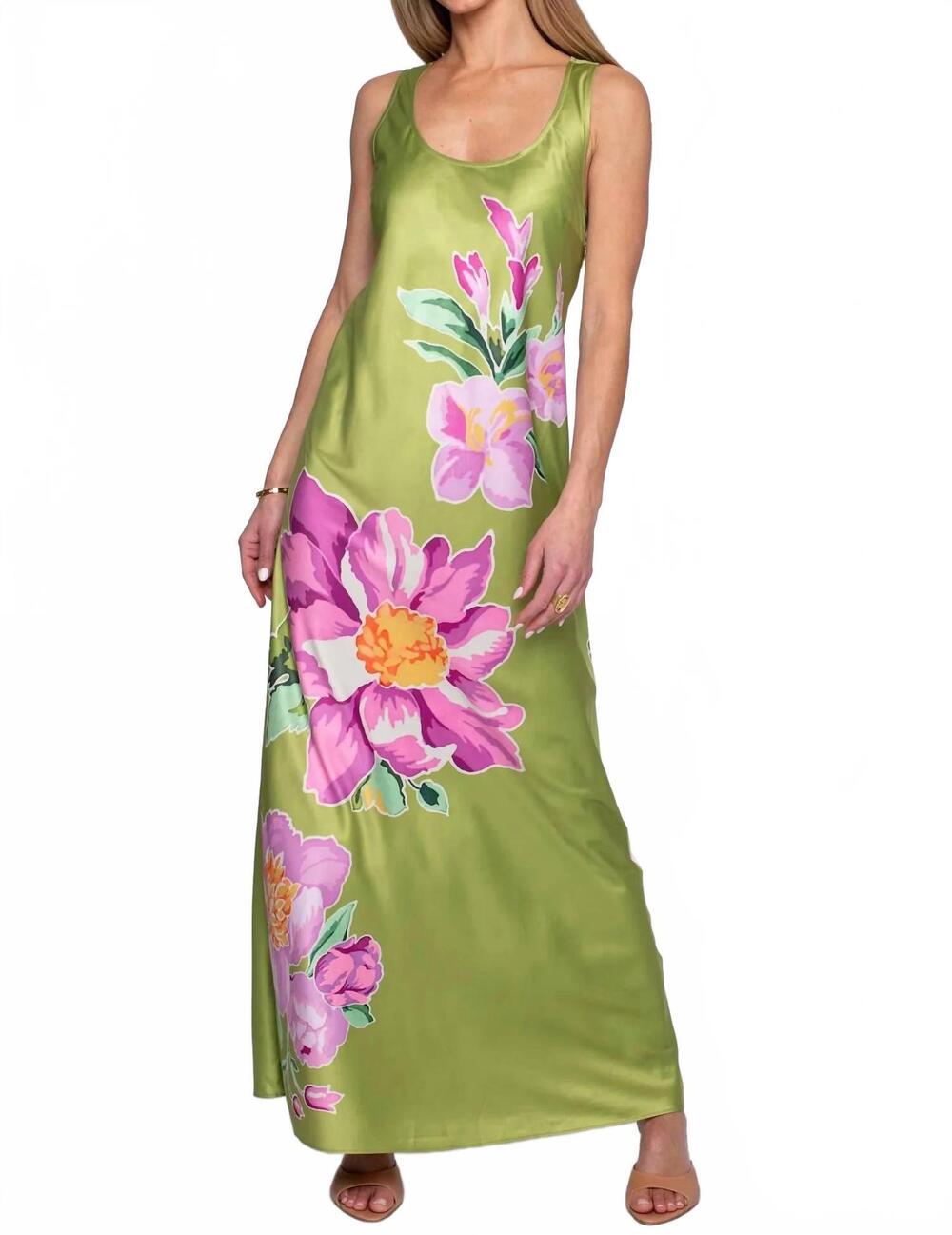 NEW ELIZABETH JAMES THE LABEL ginger maxi dress in bias bouquet